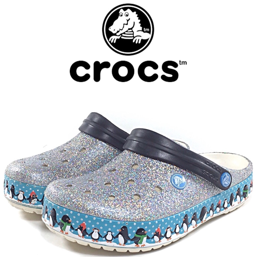 Crocs Crocband Unisex Penguins Glitter Clog Mule